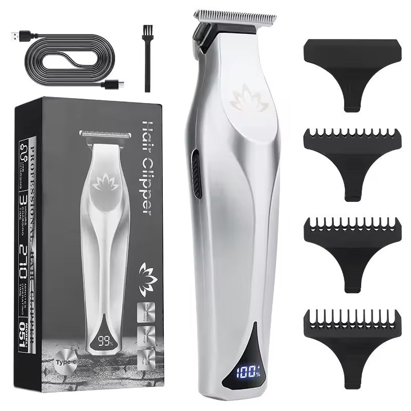 0.1 MM Bald Carving Electric Hair Clipper Oil Head Ear/Nose Trimmer Zero Gap Pushing Hair Cutting Machine
