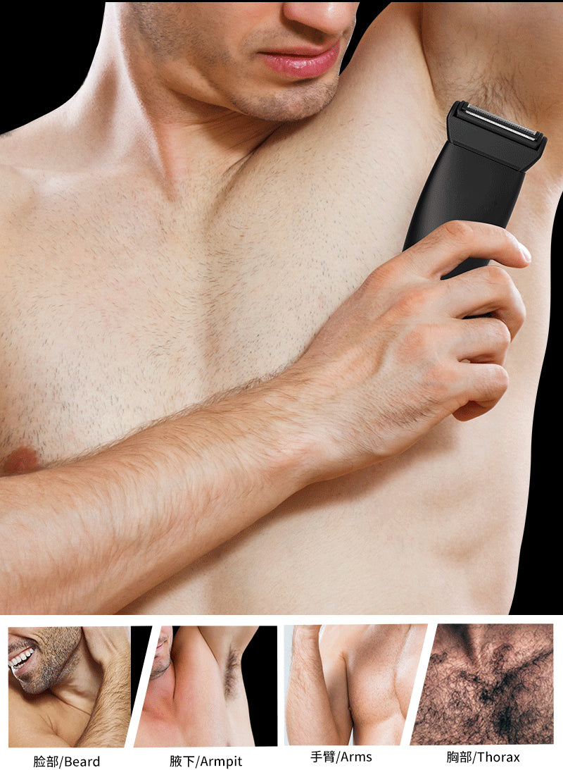 Men's Groin Body & Beard Trimmer Skinsafe Ball Shaver for Sensitive Skin Pubic Clipper Removal Bikini Epilator