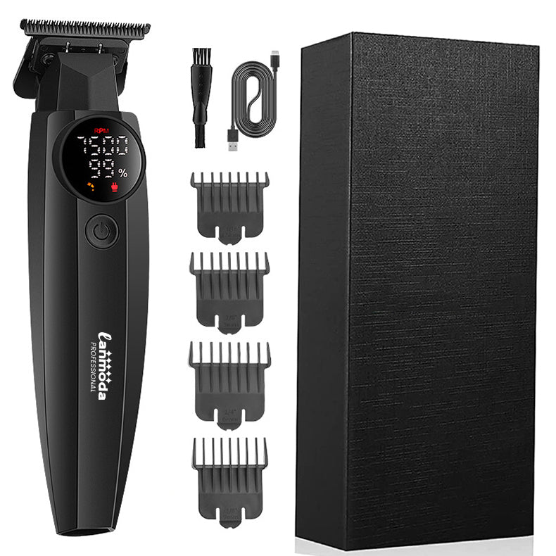 Lanmoda Professional Detailer Trimmer Hair Clipper 0 mm Carving Clipper Type-C Electric Barber Men Hair Cutter Shaver
