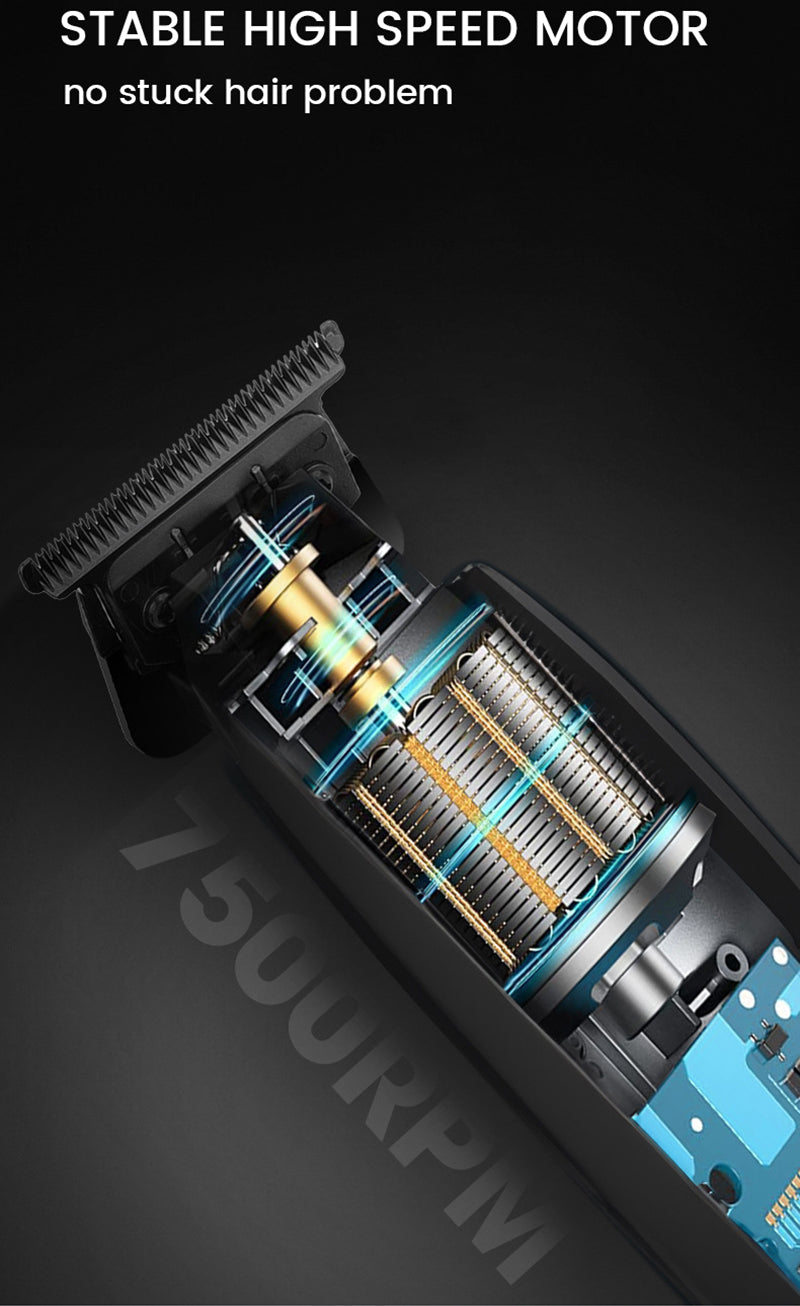 Lanmoda Professional Detailer Trimmer Hair Clipper 0 mm Carving Clipper Type-C Electric Barber Men Hair Cutter Shaver