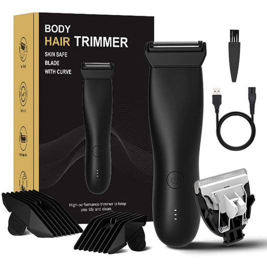 Men's Groin Body & Beard Trimmer Skinsafe Ball Shaver for Sensitive Skin Pubic Clipper Removal Bikini Epilator