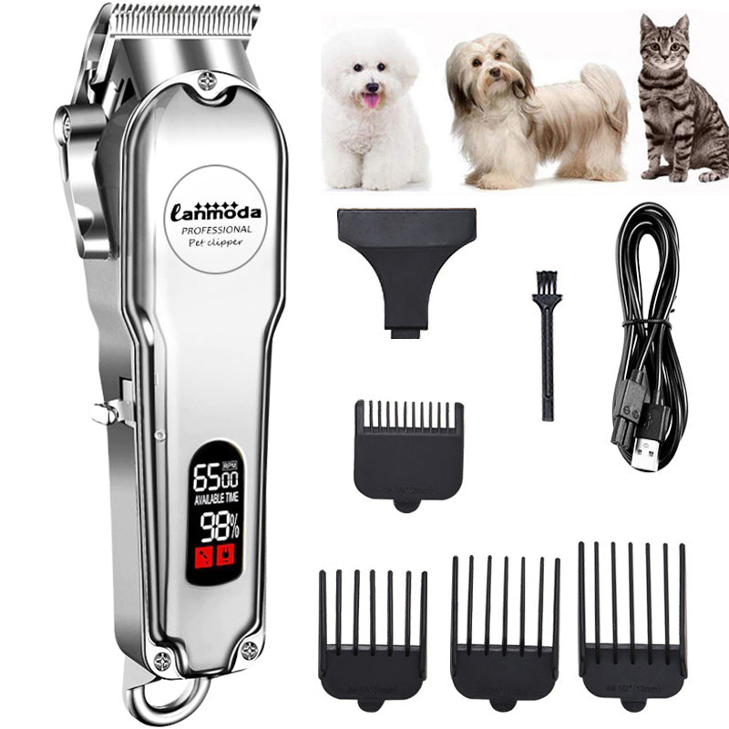 All Metal Dog Hair Clipper Professional Haircut Machine Shaving Trimmer Pet Hair Cutting Animal Grooming Shaver