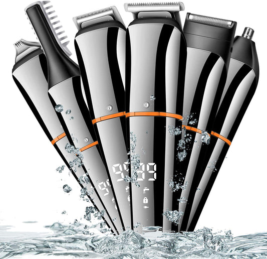 6 In 1 Hair Clipper Cordless Men Body Trimmer Shaving Machine Electric Beard Shaver Razor Ear Nose Trimmer Low Noise