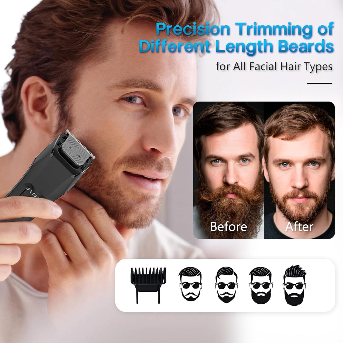 Body Manscape Adjustable Men's Groin Trimmer Face Beard Shaver Armpit Leg Chest Face Hair Clipper Remover Epilator