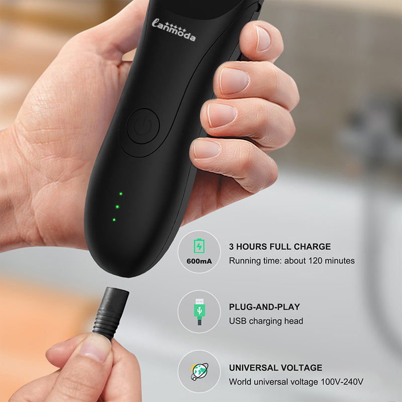 Groin Trimmer for Men Pubic & Body Groomer Electric Bikini Trimmer Hair Manscaper Removal Male Balls Shaver Waterproof