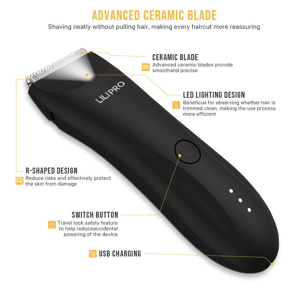 Body Hair Trimmer for Groin Balls Shaver Razor for Men Pubic Groomer Manscape Bikini Hair Removal Epilator Clipper Machine