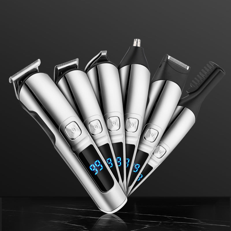 6 IN 1 multifunctional Hair Clipper Men Body Groomer Rechargeable Beard Shaver Cordless Trimmer Hair Cutting Machine Ear Nose Trimer