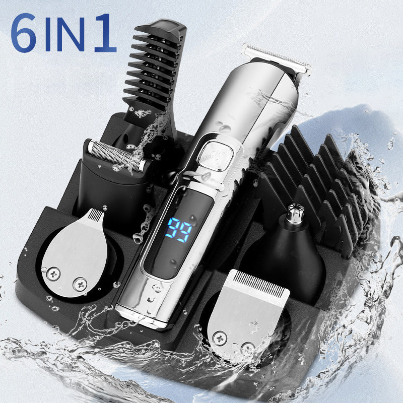 6 IN 1 multifunctional Hair Clipper Men Body Groomer Rechargeable Beard Shaver Cordless Trimmer Hair Cutting Machine Ear Nose Trimer