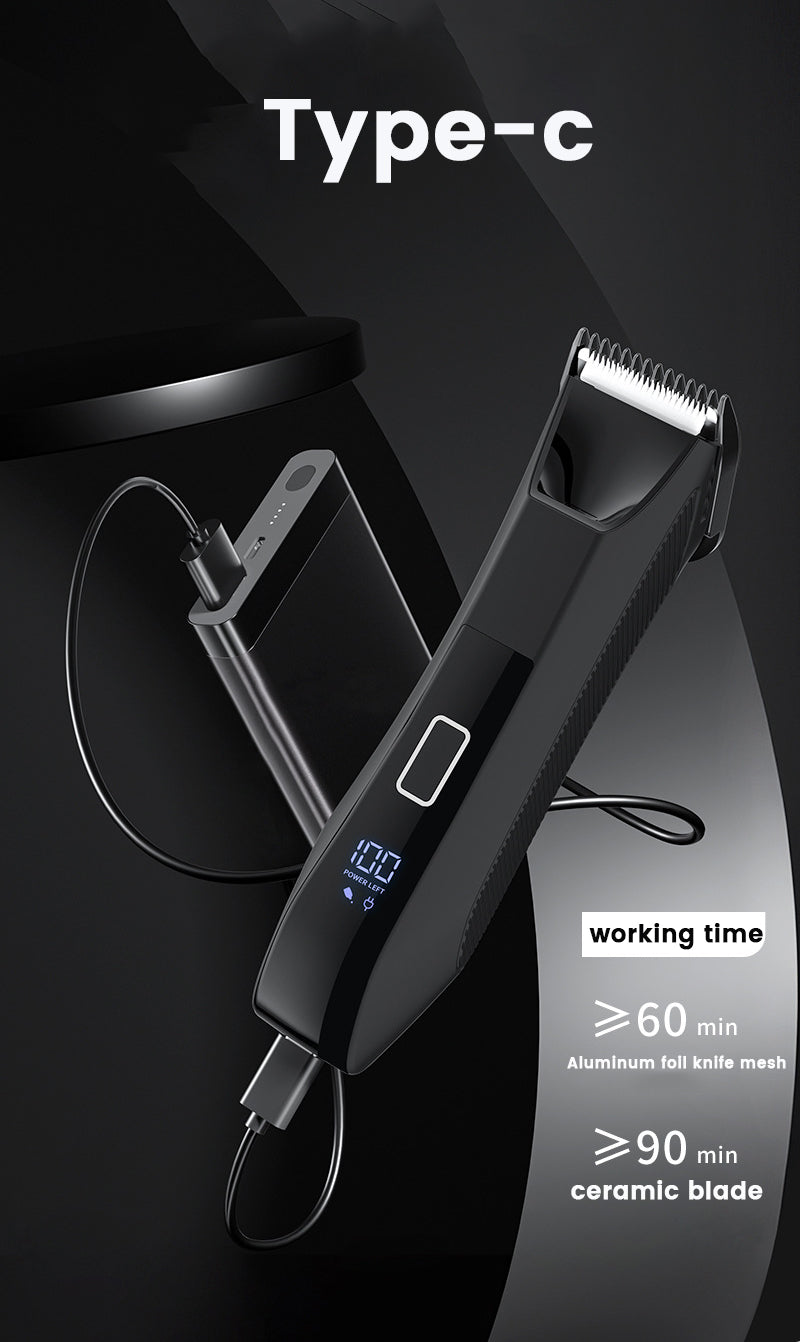 Ball Trimmer Body Shaver Pubic Clipper for Men Women 2 in 1 Electric Body Grooming Clipper Epilator Ceramic Blade Male Razor Waterproof