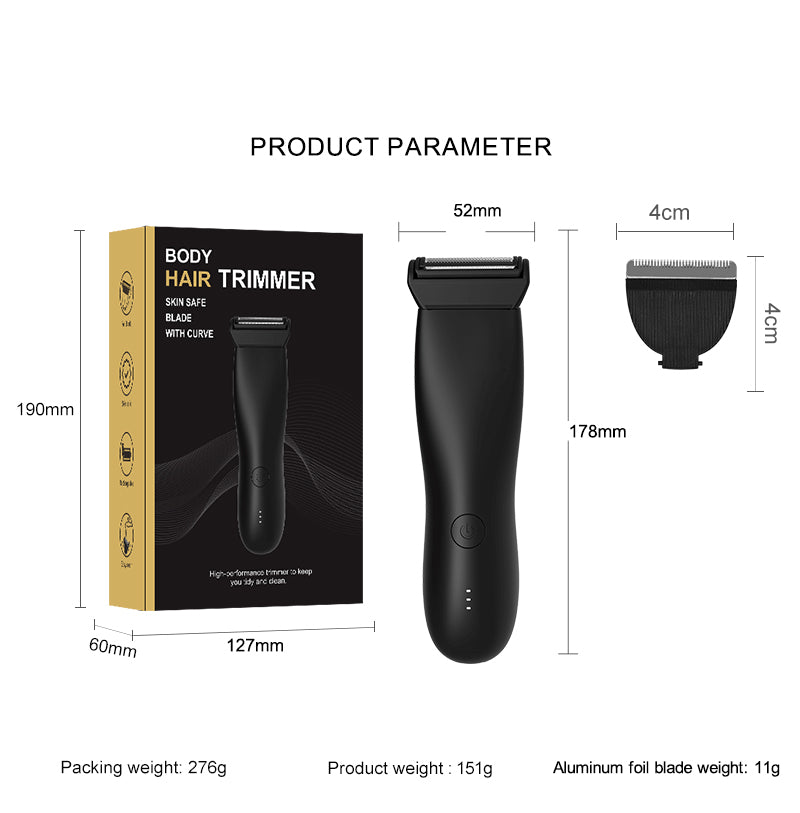 Men's Groin Body & Beard Trimmer Skinsafe Ball Shaver for Sensitive Skin Pubic Clipper Removal Bikini Epilator