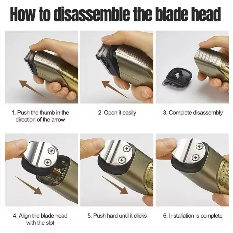 6 In 1 Electric Hair Clipper Set Men Hair Trimmer Body Grooming Kit Beard Shaver Razor Nose Trimmer Carving Clipper Free Shipping
