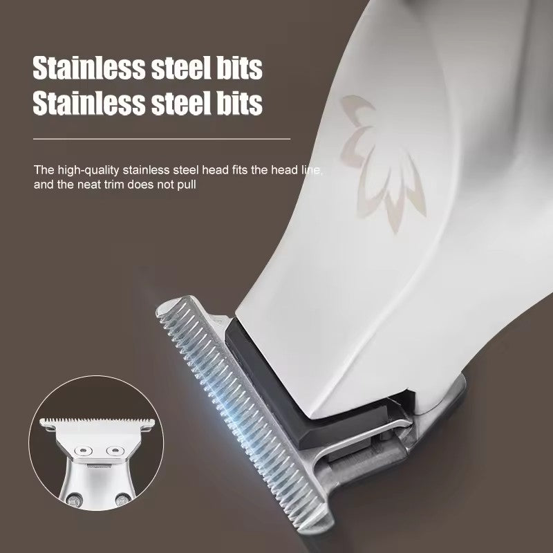 0.1 MM Bald Carving Electric Hair Clipper Oil Head Ear/Nose Trimmer Zero Gap Pushing Hair Cutting Machine