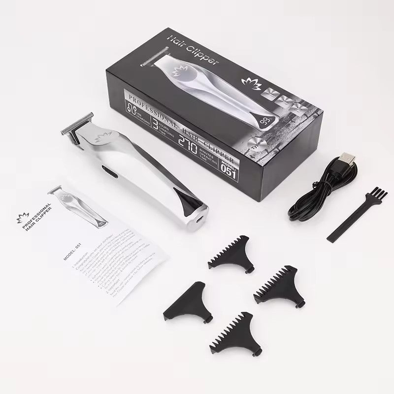 0.1 MM Bald Carving Electric Hair Clipper Oil Head Ear/Nose Trimmer Zero Gap Pushing Hair Cutting Machine