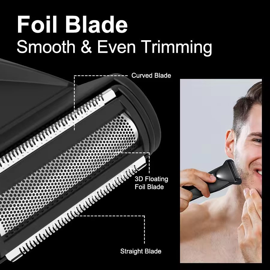 2 In 1 Electric Body Hair Trimmer Balls Shaver for Groin Pubic Replaceable Ceramic Blade Clipper Men Groomer Manscaping Machine Waterproof