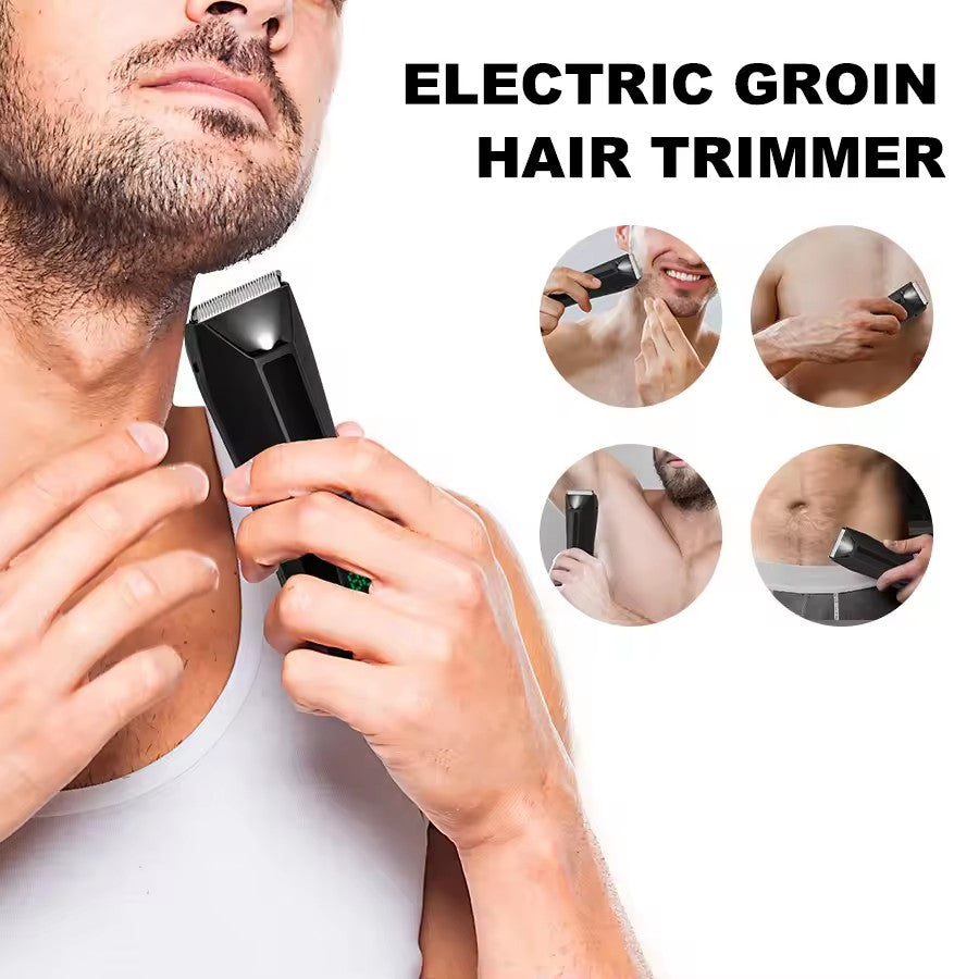 2 In 1 Electric Body Hair Trimmer Balls Shaver for Groin Pubic Replaceable Ceramic Blade Clipper Men Groomer Manscaping Machine Waterproof