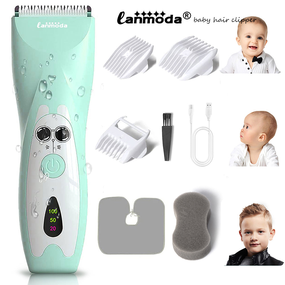Waterproof Baby Hair Clippers Electric Rechargeable Kids Trimmer for Children Silent Grooming Cutter Shaving Machine Low Noise