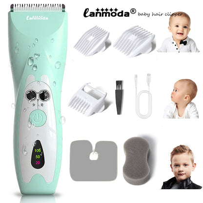 Waterproof Baby Hair Clippers Electric Rechargeable Kids Trimmer for Children Silent Grooming Cutter Shaving Machine Low Noise