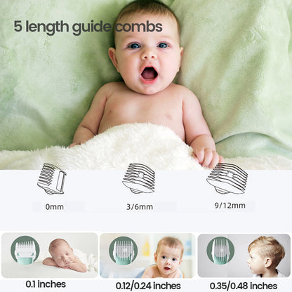 Waterproof Baby Hair Clippers Electric Rechargeable Kids Trimmer for Children Silent Grooming Cutter Shaving Machine Low Noise