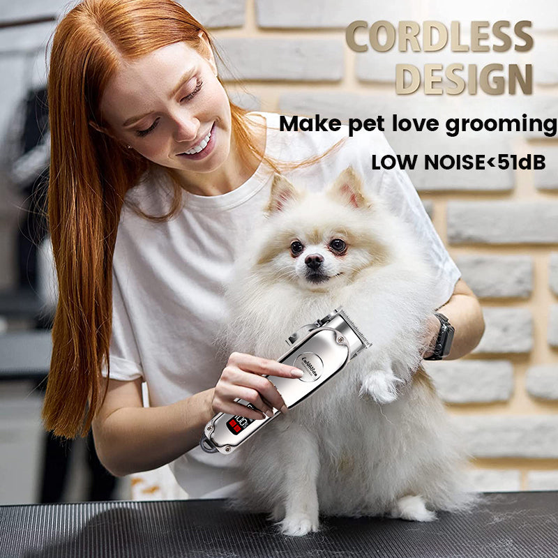 Full Metal Professional Dog Hair Clippers Pet Hair Trimmer Cat Shaver Haircut Machine Low Noise Grooming Animal Cutter