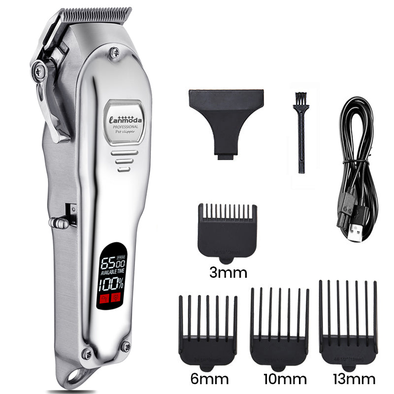 Full Metal Pet Clipper Digital Display Professional Cutting Machine Dog Hair Trimmers Cats Grooming Shaver Cutter for Animals