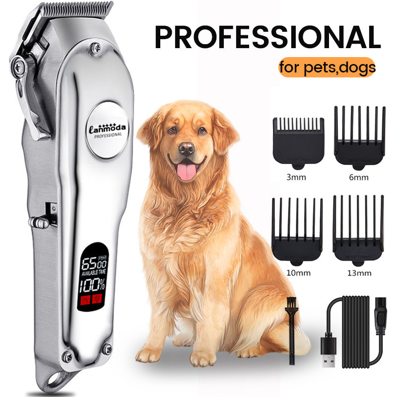 Full Metal Professional Dog Hair Clippers Pet Hair Trimmer Cat Shaver Haircut Machine Low Noise Grooming Animal Cutter