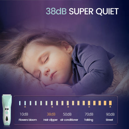 Waterproof Baby Hair Clippers Electric Rechargeable Kids Trimmer for Children Silent Grooming Cutter Shaving Machine Low Noise
