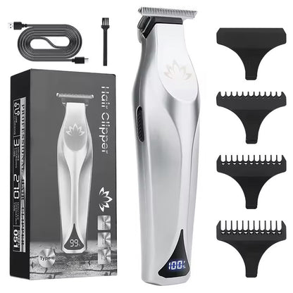 0.1 MM Bald Carving Electric Hair Clipper Oil Head Ear/Nose Trimmer Zero Gap Pushing Hair Cutting Machine