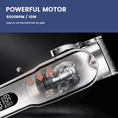 Full Metal Pet Clipper Digital Display Professional Cutting Machine Dog Hair Trimmers Cats Grooming Shaver Cutter for Animals