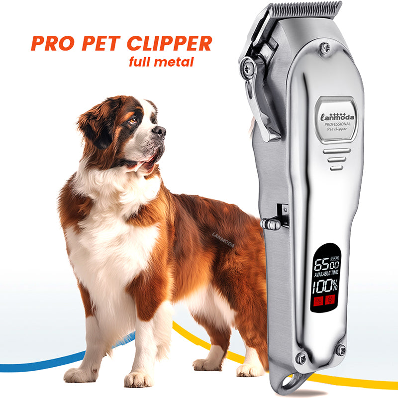 Full Metal Pet Clipper Digital Display Professional Cutting Machine Dog Hair Trimmers Cats Grooming Shaver Cutter for Animals