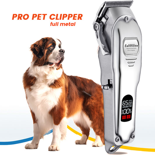 Full Metal Pet Clipper Digital Display Professional Cutting Machine Dog Hair Trimmers Cats Grooming Shaver Cutter for Animals