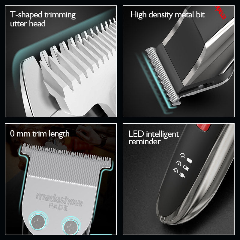 Madeshow M1+ Professional Hair Clippers for Men and Barber Shop Cordless Finishing Hair Trimmer Cutter Machine Beard Shaver Cutting
