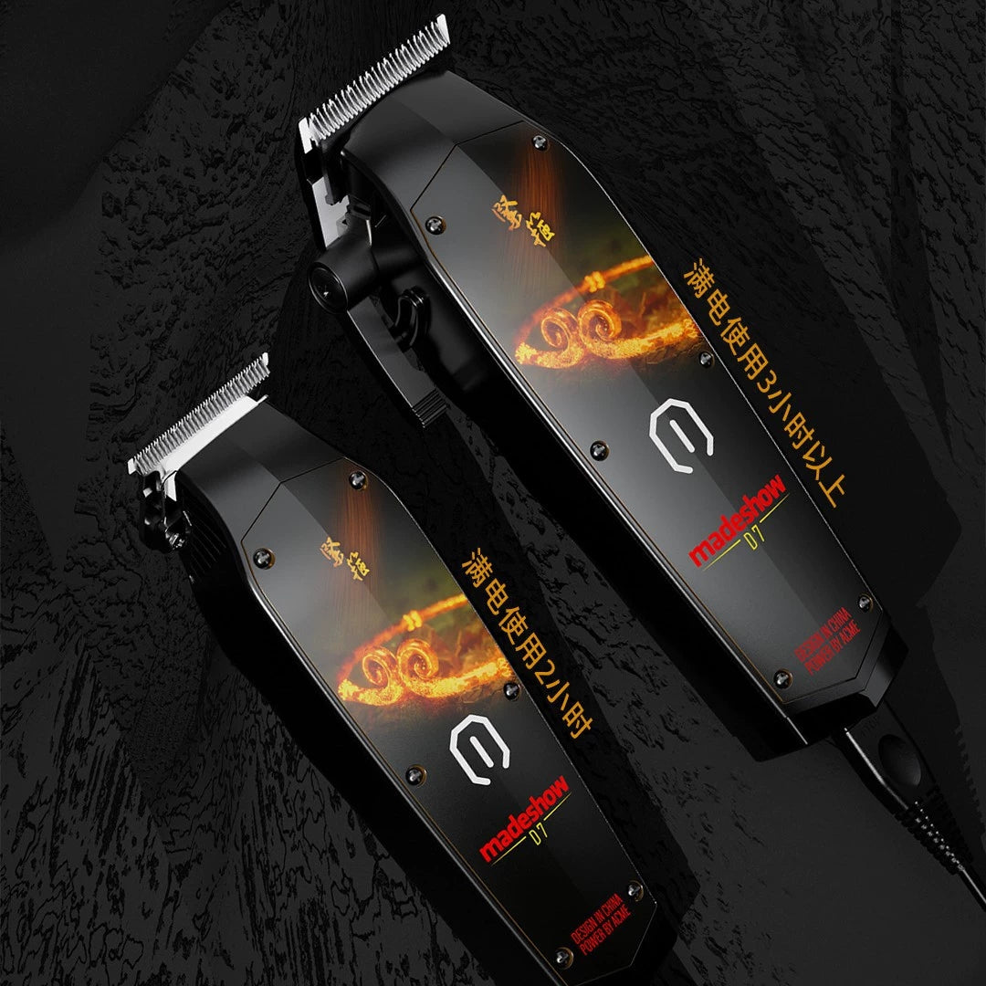 MadeShow D3 D7  Professional Hair Clipper Bald Trimmer Set 0.1mm Haircut Cutter T Blade High Speed High Grade Clipper Machine