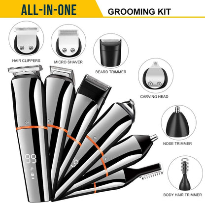 6 In 1 Hair Clipper Cordless Men Body Trimmer Shaving Machine Electric Beard Shaver Razor Ear Nose Trimmer Low Noise