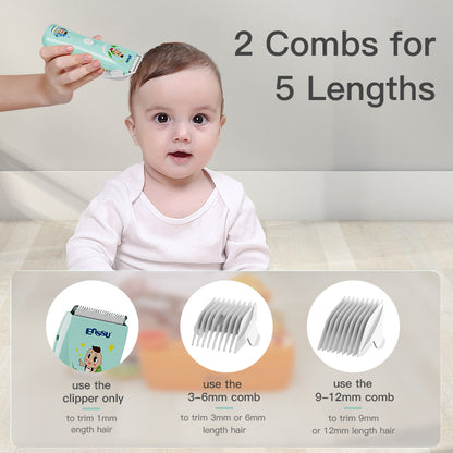 0-12 Years Old Baby Hair Clipper Haircut Machine Child Hair Trimmer Shaver for Kids and Toddler Rechargeable Cordless