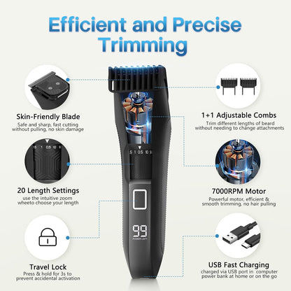Body Manscape Adjustable Men's Groin Trimmer Face Beard Shaver Armpit Leg Chest Face Hair Clipper Remover Epilator