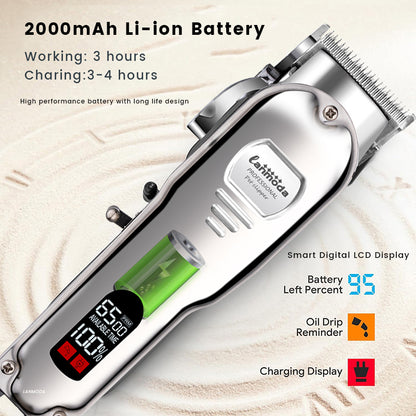 Full Metal Pet Clipper Digital Display Professional Cutting Machine Dog Hair Trimmers Cats Grooming Shaver Cutter for Animals