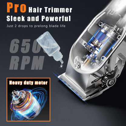 Full Metal Professional Hair Clipper for Men Low Noise Barber shop Haircut Machine Hair Cutter Beard Shaving Trimmer Cutter for Adult