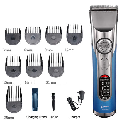 Codos Professional Barber Hair Clipper Electric Men's Trimmer Cutter Machine for Salon with 8 Guide Combs Long Working