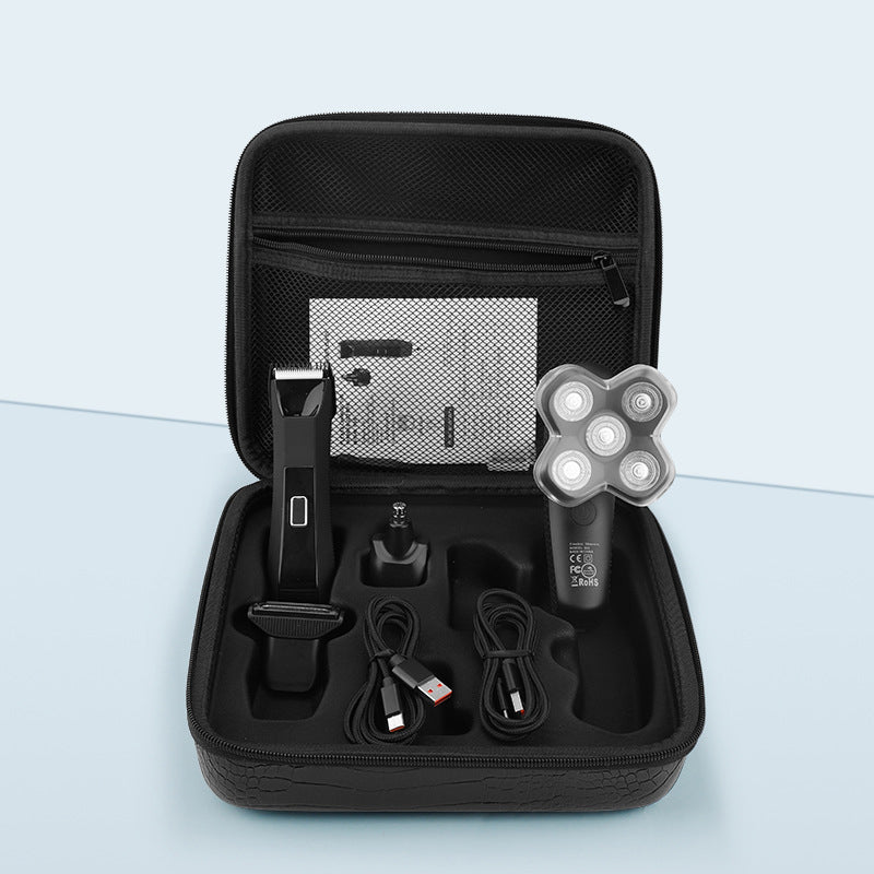 4-in-1 Body Trimmer IPX7 Waterproof Men's Grooming Clipper Beard & Nose & Ear Hair Trimmer Ball Shaver Multifunctional