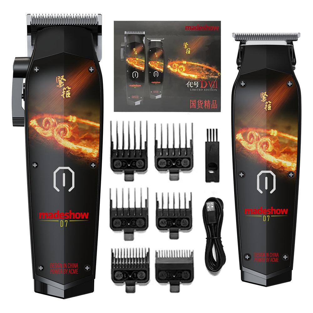 MadeShow D3 D7  Professional Hair Clipper Bald Trimmer Set 0.1mm Haircut Cutter T Blade High Speed High Grade Clipper Machine