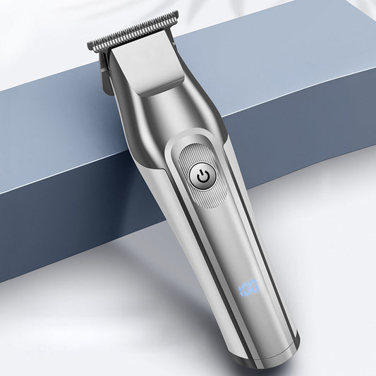 Lanmoda Bald Clipper Men Carving T Blade Hair Trimmer 0.1 mm for Barber Shop Beard Shaver Razor LED Digital Display