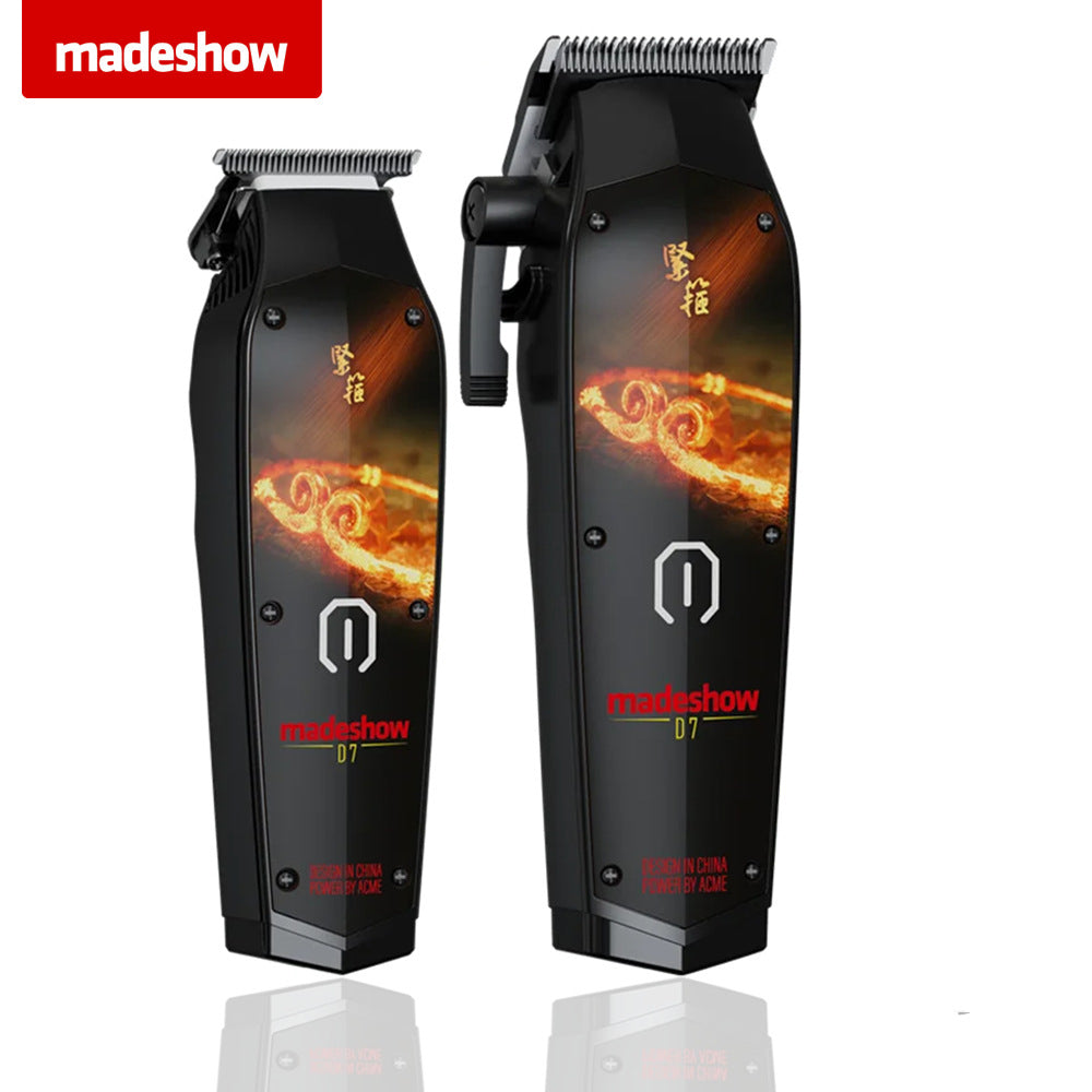 MadeShow D3 D7  Professional Hair Clipper Bald Trimmer Set 0.1mm Haircut Cutter T Blade High Speed High Grade Clipper Machine
