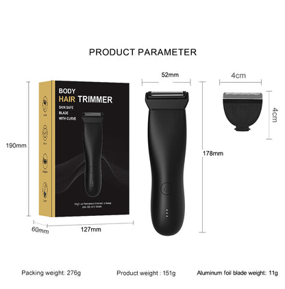 Men's Groin Body & Beard Trimmer Skinsafe Ball Shaver for Sensitive Skin Pubic Clipper Removal Bikini Epilator