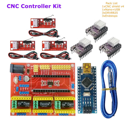 cnc shield V4 Nano V3 expansion board grbl controller TMC2209 A4988 DRV8825 for 3D printer laser engraving machine