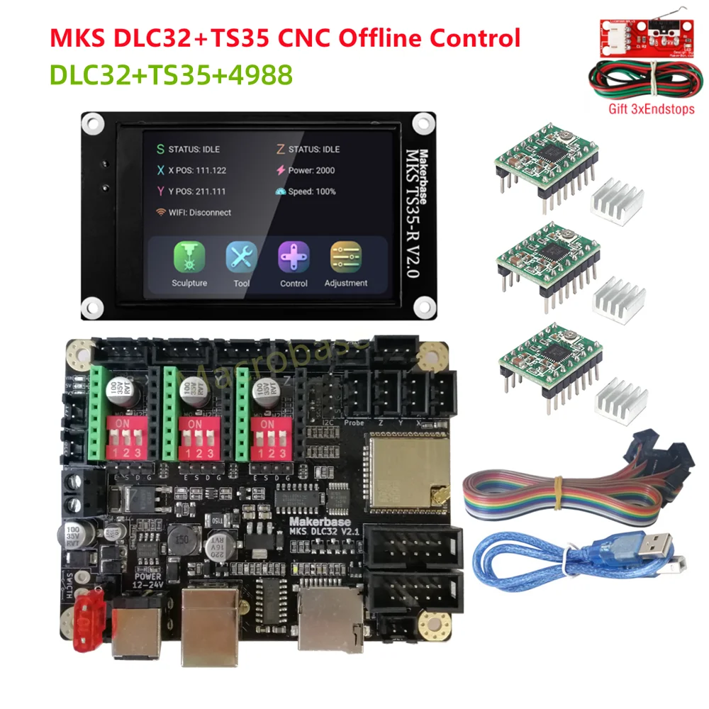 MKS DLC32 v2.1 32 bits GRBL offline controller TS35-R LCD display