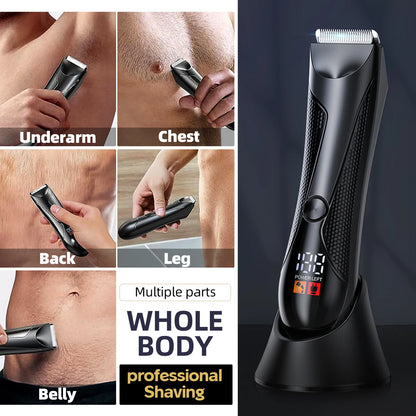Body Hair Trimmer Machine Hair Clipper IPX6 Waterproof Cordless Men Electric Hair Cutting Bikini Trimmer for Men Groin Women Hair Remover
