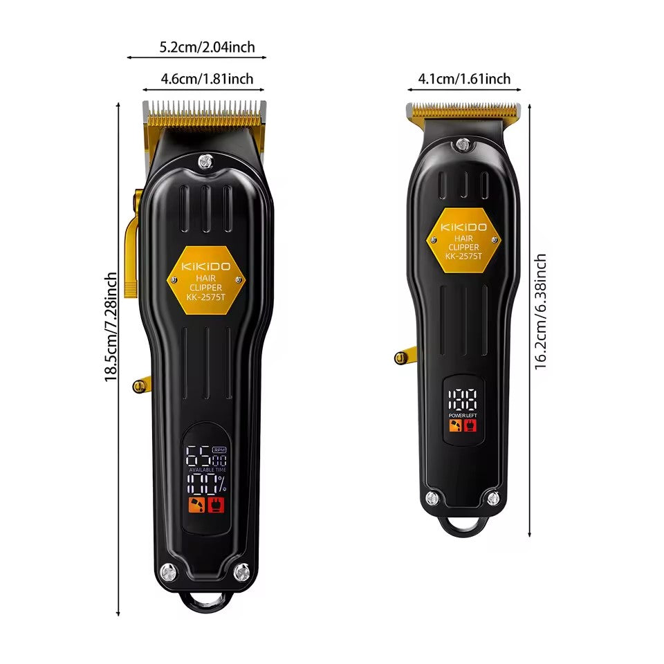 KIKIDO Professional 2 IN 1 Hair Clippers Barber Cutting Machine Rechargeable Shaving Trimmer Cordless Haircut Kits For Men