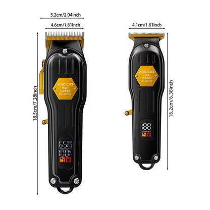KIKIDO Professional 2 IN 1 Hair Clippers Barber Cutting Machine Rechargeable Shaving Trimmer Cordless Haircut Kits For Men
