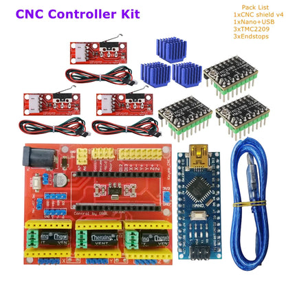 cnc shield V4 Nano V3 expansion board grbl controller TMC2209 A4988 DRV8825 for 3D printer laser engraving machine