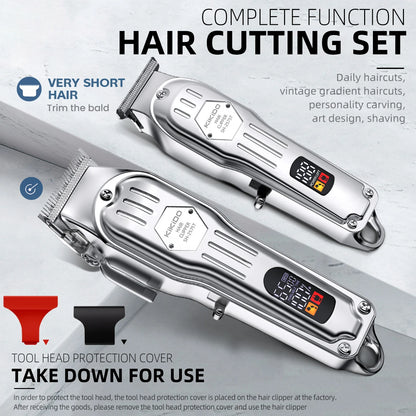 KIKIDO Professional 2 IN 1 Hair Clippers Barber Cutting Machine Rechargeable Shaving Trimmer Cordless Haircut Kits For Men